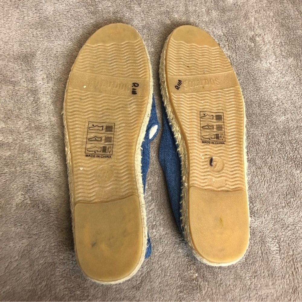 NWOT Soludos Denim Pineapple Slip-On Espadrilles. Sz 7 - Picture 4 of 5